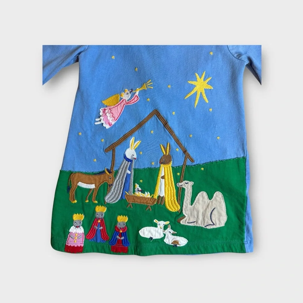 Mini Boden Holiday Nativity Tunic Applique & Legging Set - Picture 3 of 9